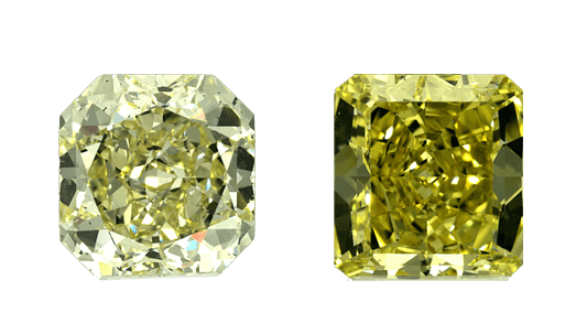 Diamants Fancy Light et Fancy Yellow